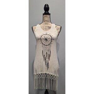 EUC Copper Key Womens Dreamcatcher Fringe Tank TopSz. S